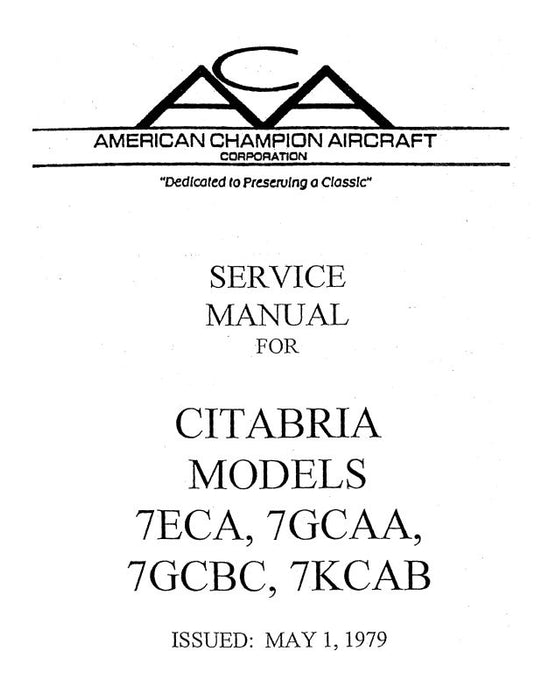 Bellanca Citabria7ECA,7GCAA,7KCAB,7GCBC Maintenance 1979 (BL7ECA-79M)