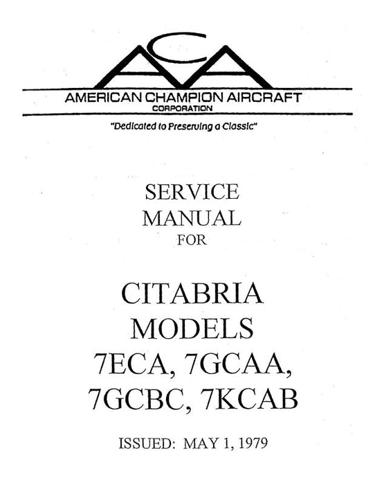 Bellanca Citabria7ECA,7GCAA,7KCAB,7GCBC Maintenance 1979 (BL7ECA-79M)