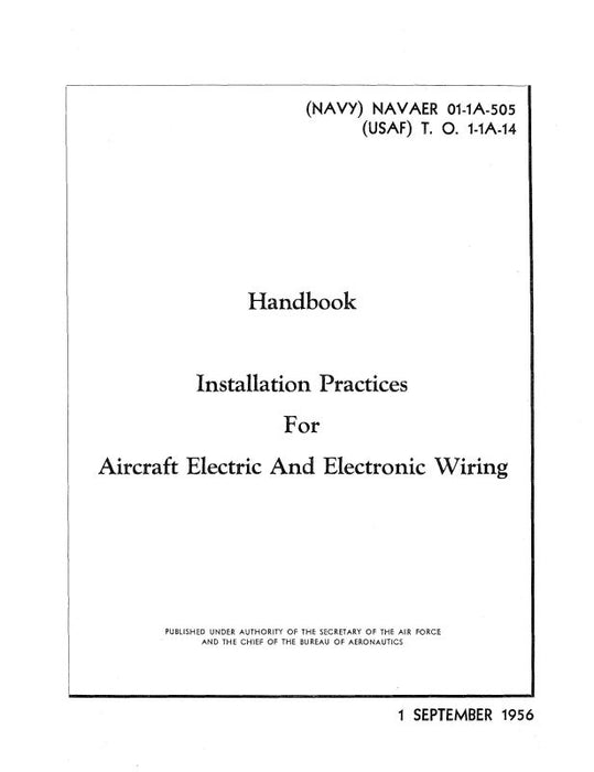 US Government Installation Practices For Electric & Electronic Wiring 1956 (01-1A-505)