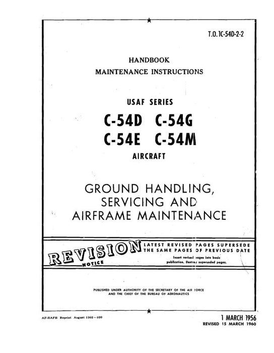 McDonnell Douglas C-54D,E,G,M 1956 Maintenance Instructions - Ground Handling (1C-54D-2-2)