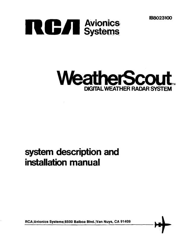 Digatar Weather System RCA RTA-1001, RTA-1002 Digital Weather System Description, Maintenance ...