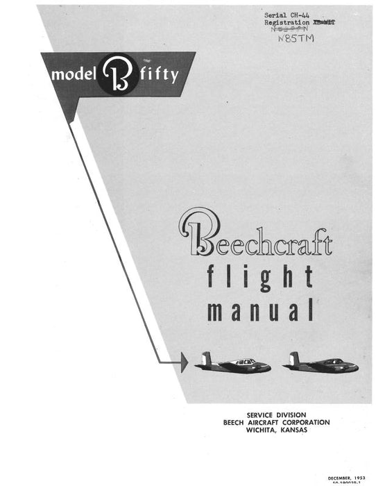 Beech B-50 Flight Manual (50-590031-2)