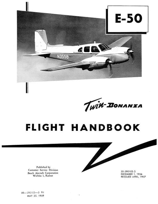 Beech E-50 ,Revised 1959 Flight Handbook (50-590103-3)