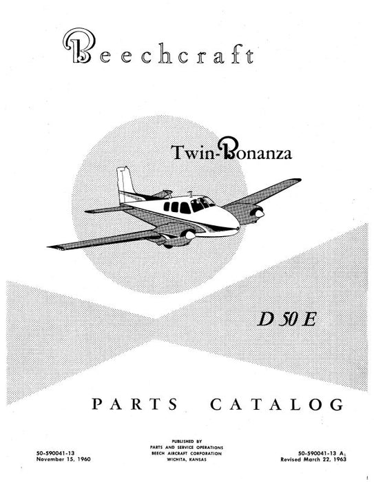 Beech D-50E Parts Catalog (50-590041-13)
