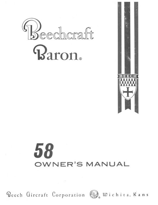Beech 58 Series Owners Manual (58-590000-1B)