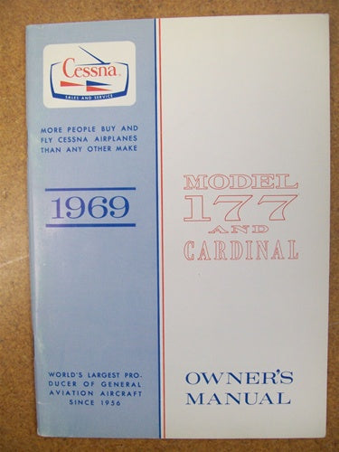 Cessna 177A & Cardinal 1969 Owner's Manual Used Original