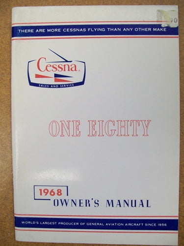 Cessna 180H 1968 Owner's Manual USED ORIGINAL