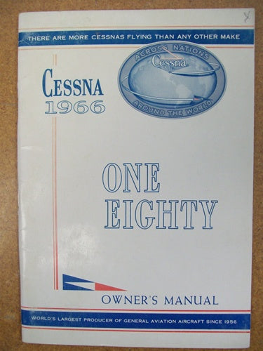 Cessna 180H 1966 Owner's Manual USED ORIGINAL