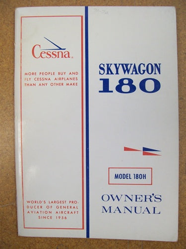Cessna 180H Skywagon 1971-72 Owner's Manual USED ORIGINAL