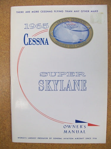 Cessna P206 Super Skylane 1965 Owner's Manual USED ORIGINAL