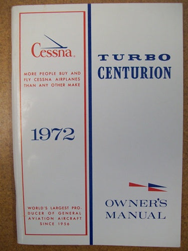Cessna Turbo 210L Centurion 1972 Owner's Manual USED ORIGINAL