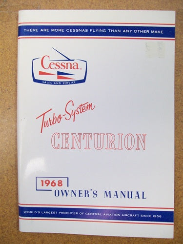 Cessna Turbo 210H Centurion 1968 Owner's Manual USED ORIGINAL