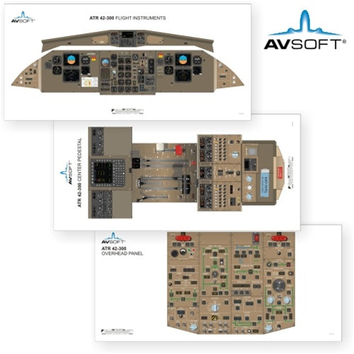 Avsoft ATR42-300 Cockpit Posters (Set of 3 Posters)