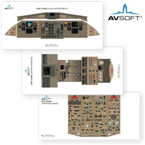 Avsoft ATR42-500 Cockpit Posters (Set of 3 Posters)