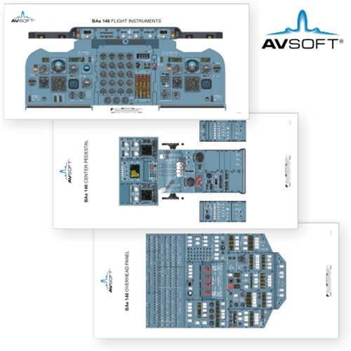 Avsoft BAe 146 Cockpit Posters (Set of 3 Posters)