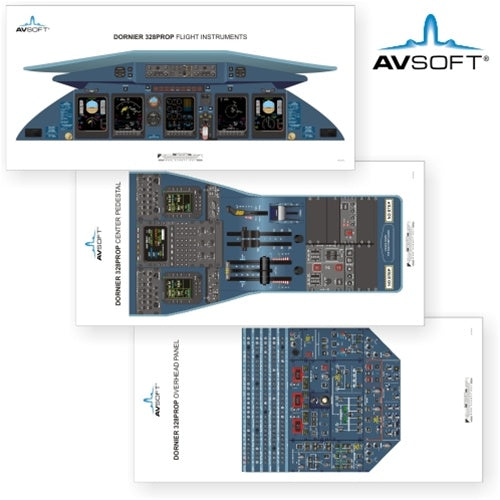Avsoft DO 328 Prop Cockpit Posters (Set of 3 Posters)