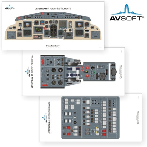 Avsoft Jetstream 41 Cockpit Posters (Set of 3 Posters)