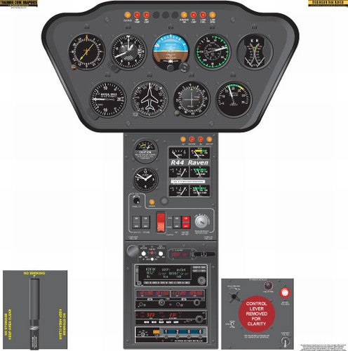 Aviation Training Graphics Robinson R44 Raven Handheld Cockpit Poster