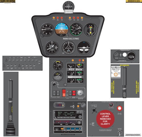 Robin R2120 Cockpit Aviation Training Graphics Robinson R22 Beta Handheld Cockpit Poster ...