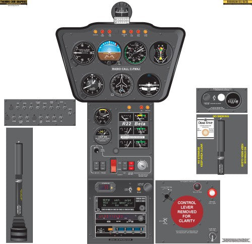 Aviation Training Graphics Robinson R22 Beta Handheld Cockpit Poster