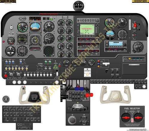 Aviation Training Graphics Beech Baron Handheld Cockpit Poster