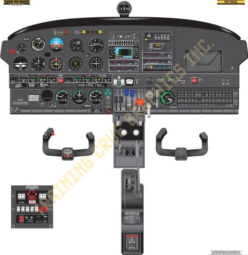 Aviation Training Graphics Piper PA34 Seneca Handheld Cockpit Poster