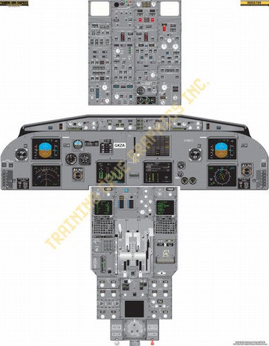 Aviation Training Graphics Fokker F100 Handheld Cockpit Poster