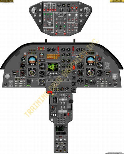 Aviation Training Graphics Dassault Falcon 10 Handheld Cockpit Poster