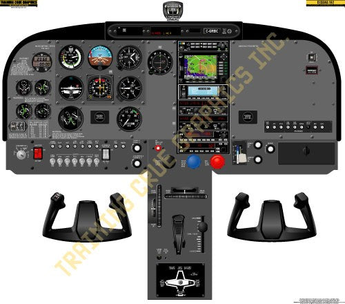 Aviation Training Graphics Cessna 182 Handheld Cockpit Poster