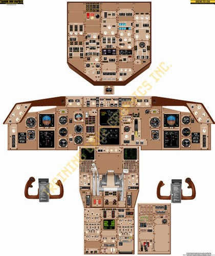 Aviation Training Graphics Boeing 757 200 Handheld Cockpit Poster