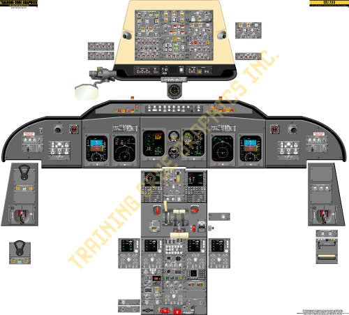 Aviation Training Graphics Bombardier CRJ 705/900 Handheld Cockpit Poster