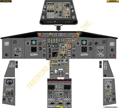 Aviation Training Graphics Bombardier Challenger 601 3R Handheld Cockpit Poster