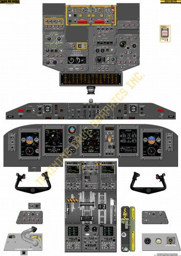 Aviation Training Graphics Bombardier Dash 8 Q400 Handheld Cockpit Poster
