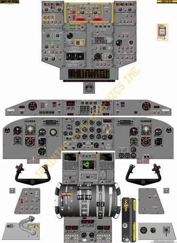 Aviation Training Graphics Bombardier Dash 8 300 EM Handheld Cockpit Poster