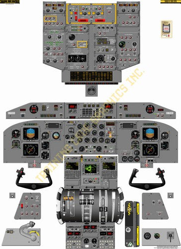 Aviation Training Graphics Bombardier Dash 8 100 EFIS Handheld Cockpit Poster