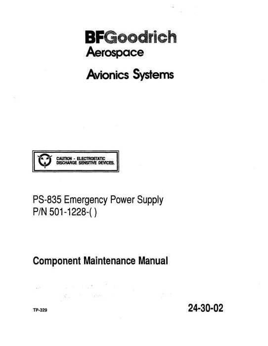 B.F. Goodrich PS-835 Emergency Power Supply Maintenance Manual (501-1228-())