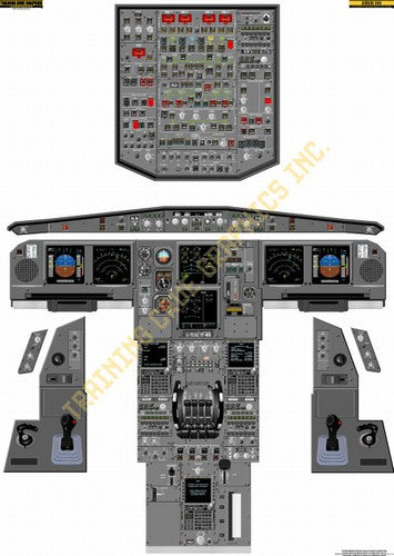 Aviation Training Graphics Airbus 340 Handheld Cockpit Poster