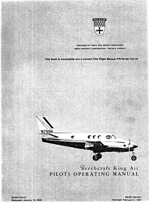 Beech King Air 90 Series Flight Manual (65-01123-7D)