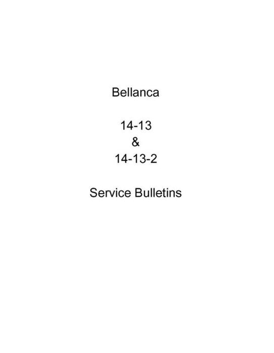 Bellanca 14-13, 14-13-2 Service Letters & Bulletins (BE14-13-SLB)