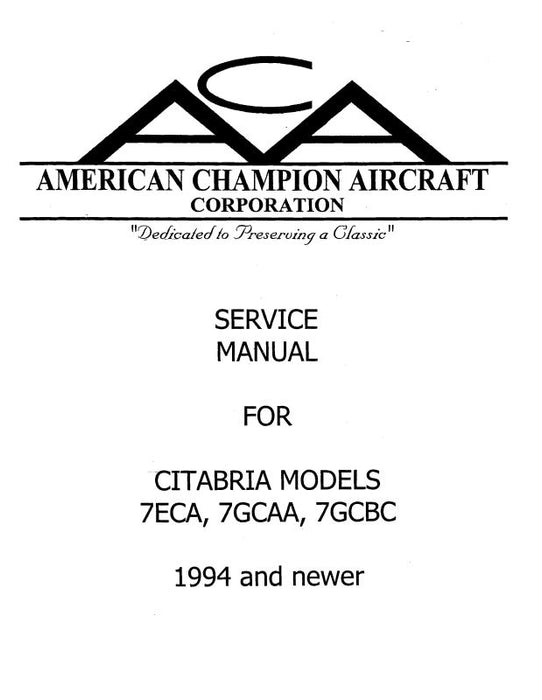 Bellanca Citabria7ECA,7GCAA,7GCBC1994&U Maintenance Manual (BL7ECA94&UPM)