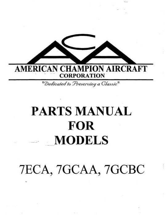 Bellanca Citabria7ECA,7GCAA,7GCBC 1994 & UP Parts Catalog (BL7ECA94&UPP)