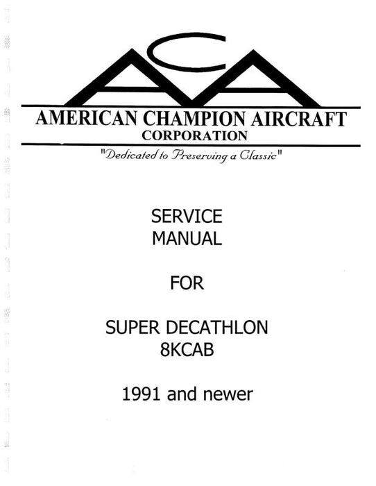 Bellanca 8KCAB Maintenance Manual 1991 & Newer (BL8KCAB)