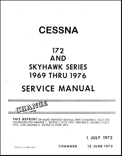 Cessna 172 & Skyhawk Series 1969-76 Maintenance Manual