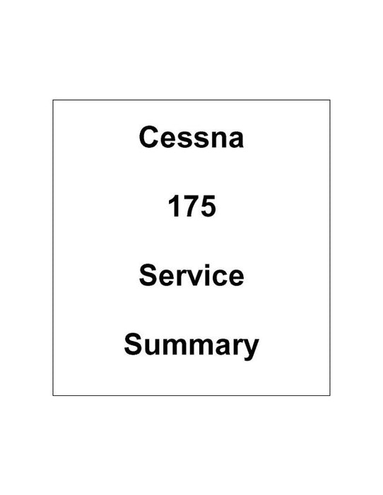 Cessna 175 1958-62 Service Summary