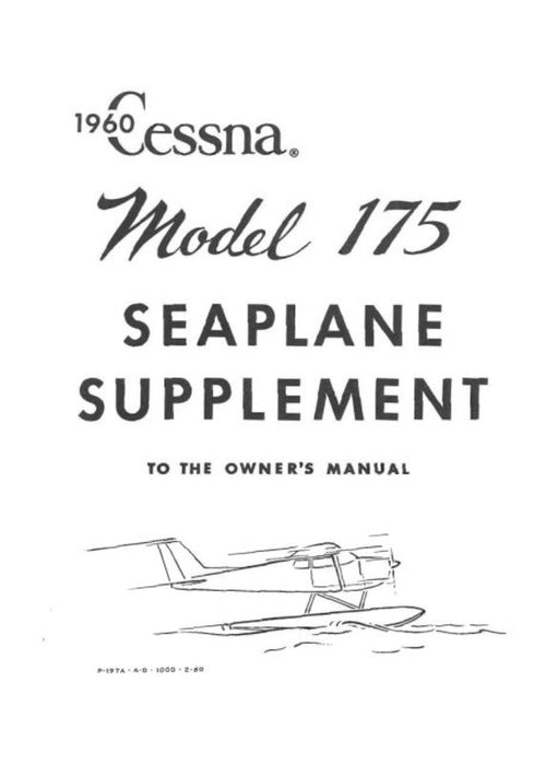 Cessna 175C 1960-62 Float Supplement Float Supplement