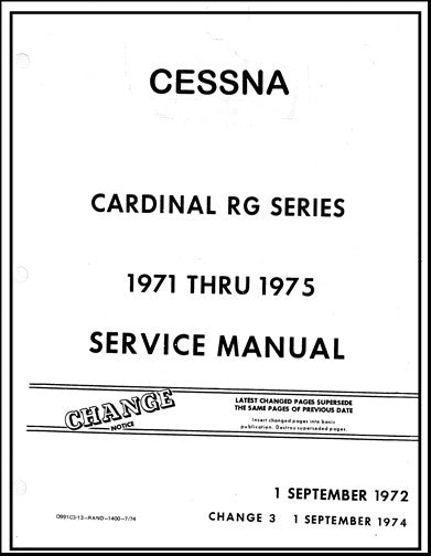 Cessna 177RG Cardinal Series 1971-75 Maintenance Manual