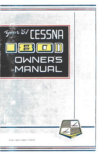 Cessna 180D 1961 Owner's Manual