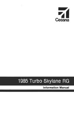 Cessna TR182 Skylane RG 1985 Pilot's Information Manual
