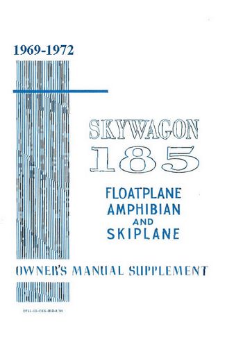 Cessna A185E Skywagon 1969-72 Float Owner's Manual