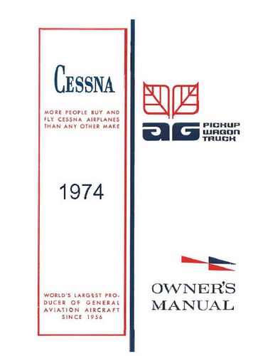 Cessna 188B & A188B Ag Wagon 1974 Owner's Manual